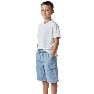 Lalalù Bermuda Cargo In Chambray Per Bambino BML240RB