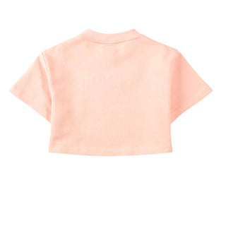 Fendi T-shirt Cropped Rosa In Felpa Con Logo JFI390-5V0