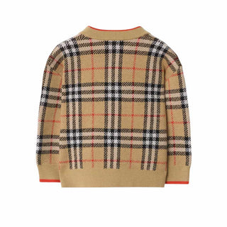 Burberry Cardigan Con Motivo Check In Lana 8121181