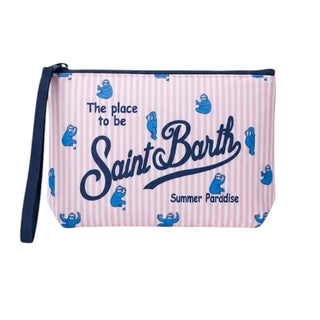 Mc2 Saint Barth Pochette Aline In Scuba Con Fantasia A Righe Rosa e Folivora ALIN001/02111L