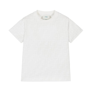 Fendi T-shirt In Cotone Con Logo FF JUI181-ATRV Unisex Junior