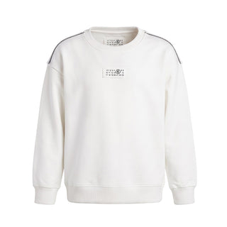 MM6 Maison Margiela Felpa Girocollo Bianca In Cotone M61160-MM04H-M6100 Per Bambini
