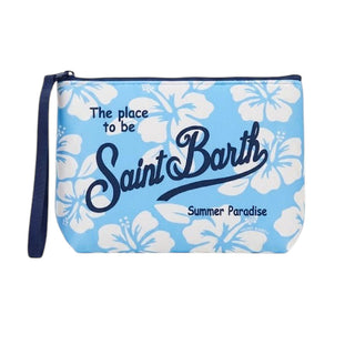 Mc2 Saint Barth Pochette Aline In Scuba Celeste Con Fantasia Floreale ALIN001/07532L