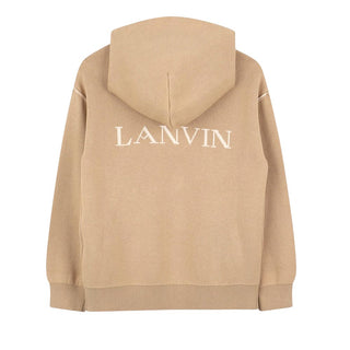 Lanvin Maglia beige in misto cotone con cappuccio e logo N30297