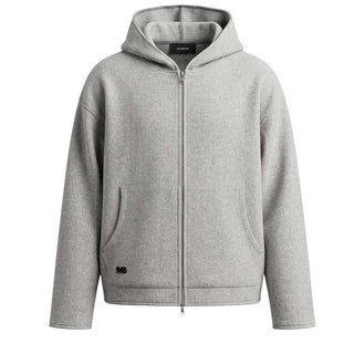 I'm Brian Giacca Grigia In Misto Lana Con Cappuccio E Zip GIU3871 Per Uomo