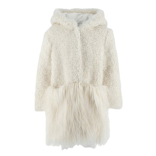 Ermanno Scervino Cappotto monopetto avorio da bambina ESFGB028