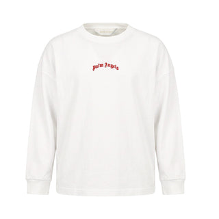 Palm Angels T-shirt Avorio A Maniche Lunghe F6PAJBTH141/412 Per Bambini