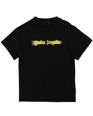 Palm Angels T-shirt nera in jersey con logo PBAA003F25JER0011016