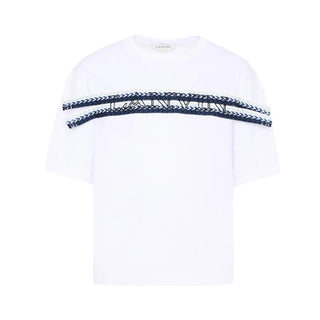 Lanvin T-shirt Bianca Con Logo Per Bambino N30362/10P