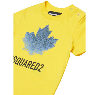 Dsquared2 T-shirt In Jersey Gialla Con Logo DQ3278-D00XM-DQ220
