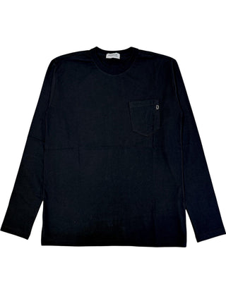 Dondup T-shirt nera a maniche lunghe DMTS031