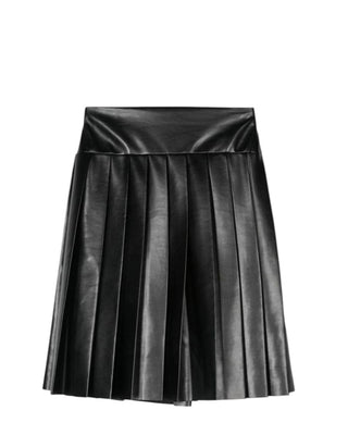 Msgm Gonna nera a plissè in ecopelle F4MSJGSK167