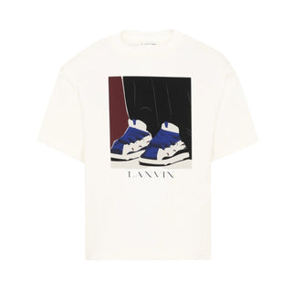 Lanvin T-shirt Avorio Con Stampa N30427/117 Per Bambini