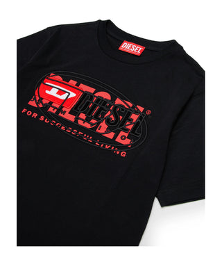 Diesel T-Shirt Maniche Corte J02251-00YI9 Con Triplo Logo