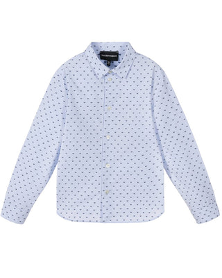 Emporio Armani Camicia azzurra in popeline da bambino 3R4C86-1K0BZ