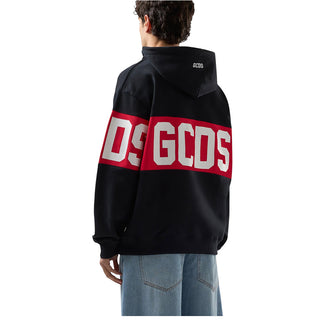 GCDS Felpa Nera Con Cappuccio E Logo Z0MLQE138F004/999R Unisex