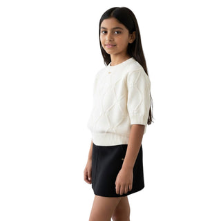 Elisabetta Franchi Maglia A Maniche Corte In Misto Lana EFMA174.C Per Bambina