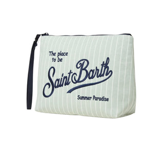 Mc2 Saint Barth Pochette Aline In Cotone A Righe Verdi ALI0046/03164L