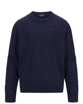 k-Way Maglia blu navy in misto cotone e cashmere K31388W