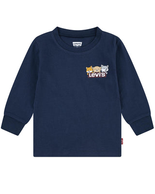 Levis T-shirt in jersey blu a maniche lunghe 6EL434