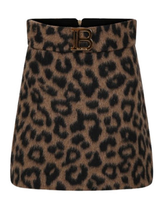 Balmain Leopard skirt BT7A51-E0121