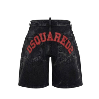 Dsquared2 Bermuda In Denim Nero Per Bambino DQ3291-D0AFQ-DQ900