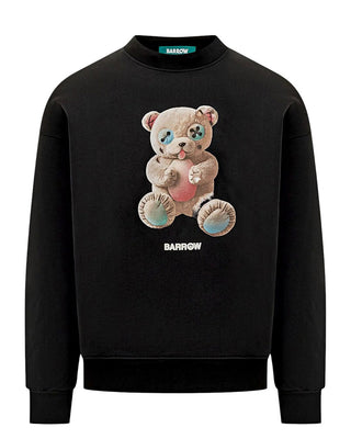 Barrow Felpa girocollo in cotone con stampa Teddy F5BWUASW048