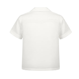 J.o Milano Camicia Bianca In Lino Per Bambino 676E1J