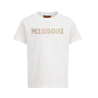 Missoni T-shirt bianca con logo in strass MW8A41-Z0082