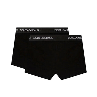 Dolce & Gabbana Bi-pack Boxer Nero Con Elastico Logato L4J701-ON00G Per Bambino