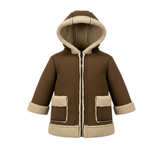 u+è Montone Con Cappuccio UEM0437 e Dettagli Eco-Shearling