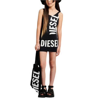 Diesel Costume Intero Nero Con Logo Per Bambina J02716-KYAG8-K900