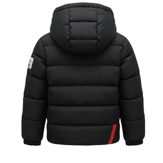 After Label Piumino Trapuntato Nero Con Cappuccio 3431O00040/1 Per Bambino