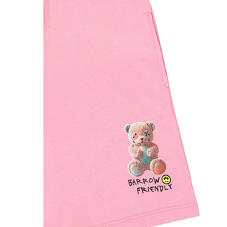 Barrow Bermuda Rosa In Felpa Con Teddy E Logo S6BKJUBE031-311