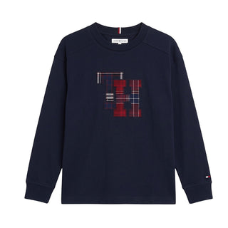 Tommy Hilfiger T-shirt Blu A Maniche Lunghe KB0KB10732-C1GJ Per Bambino