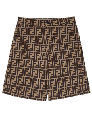 Fendi Bermuda in misto cotone con logo FF JMF315-A6A6