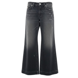 Nine:inthe:morning Jeans gamba larga in denim nero 9JF25-ADI11
