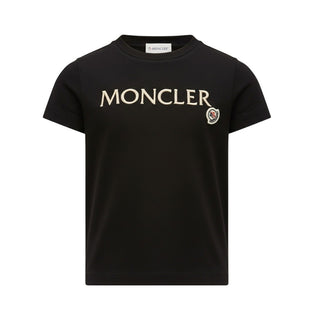 Moncler T-shirt Nera A Maniche Corte Con Logo D K19548C00013-999