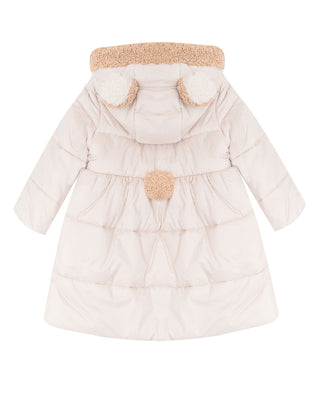 Il Gufo Giubbino beige lungo da neonata con cappuccio A22GP310N0068