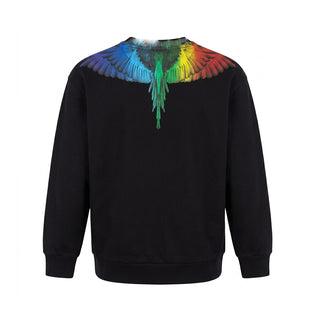Marcelo Burlon Felpa Nera Con Stampa Aquila Per Bambini S6CMJBSW031-110