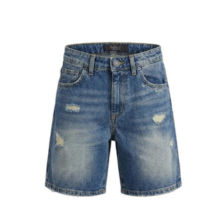 Patriot Bermuda In Denim Blu Con Dettagli Destroyed Per Bambino PM6S2SSHK26