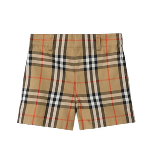Burberry Bermuda In Twill Con Motivo Check 8121238 Per Neonato
