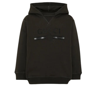 Gucci Felpa Grigia Con Cappuccio E Logo 855554-XJHXM-1073 Per Bambini
