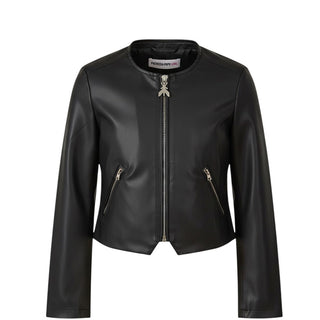 Patrizia Pepe Giubbino Nero In Similpelle Con Zip 7O0014/E069-K103