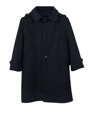 Paio Crippa Cappotto monopetto con cappuccio in lana LOD001