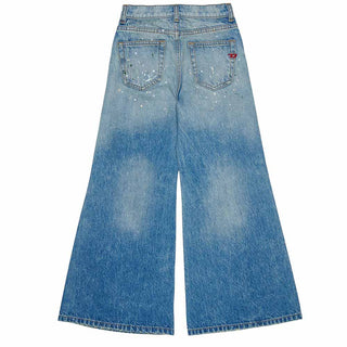 Diesel Jeans Gamba Larga In Denim Blu J02887-KXBUV-K01 Per Bambina