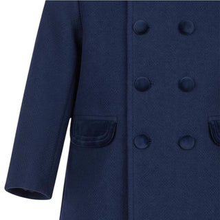 Coccodè Cappotto Blu Con Dettagli In Velluto C64574/11 Per Neonata