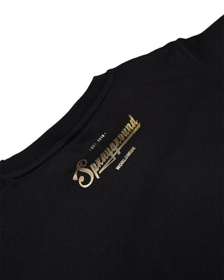 SPRAYGROUND T-shirt nera in jersey con logo SPY1366BLK