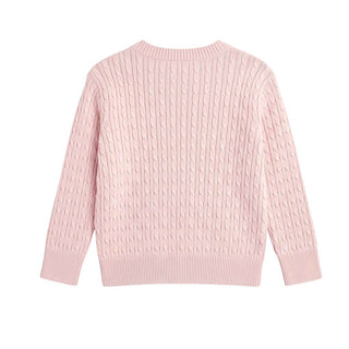 Tommy Hilfiger Cardigan Rosa A Trecce In Cotone KG0KG09076-TJQ Per Neonata
