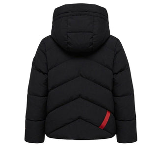 After Label Piumino Trapuntato Nero Con Cappuccio 3441O00040/1 Per Bambina